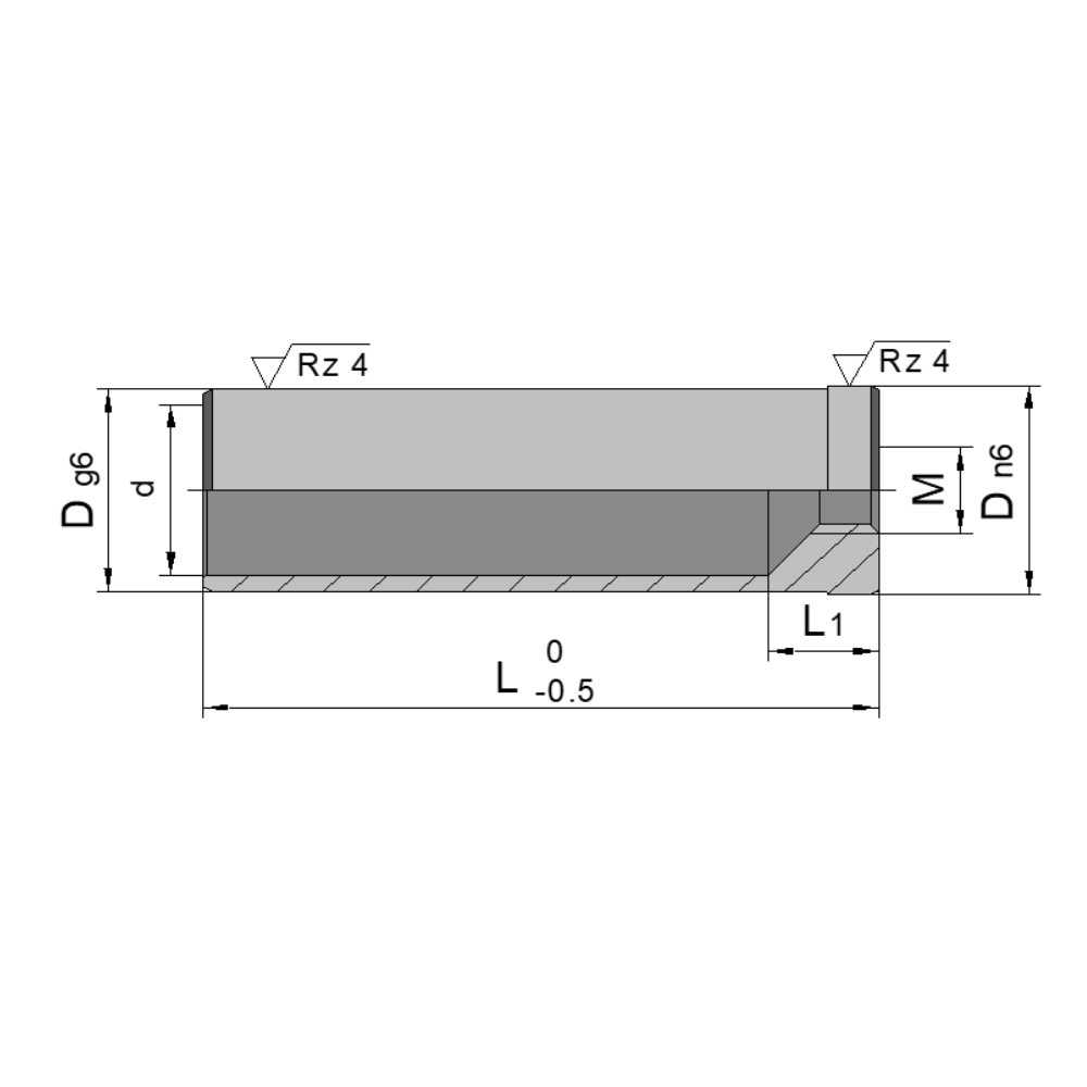 Zentrierhülse mit zwei Passdurchmessern